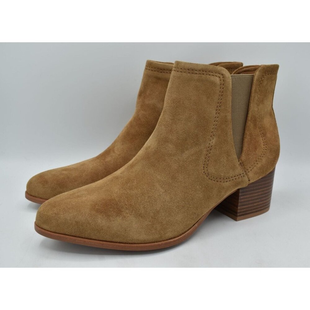 Johnston & Murphy Womens Size 11 Trista Chestnut Suede Chelsea Booties Boots